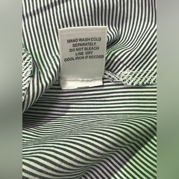 RO & DE Gray and‎ white micro striped tab collar top size XS. - Picture 9 of 11